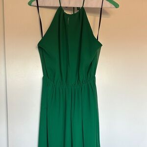 Elegant Green Halter Dress